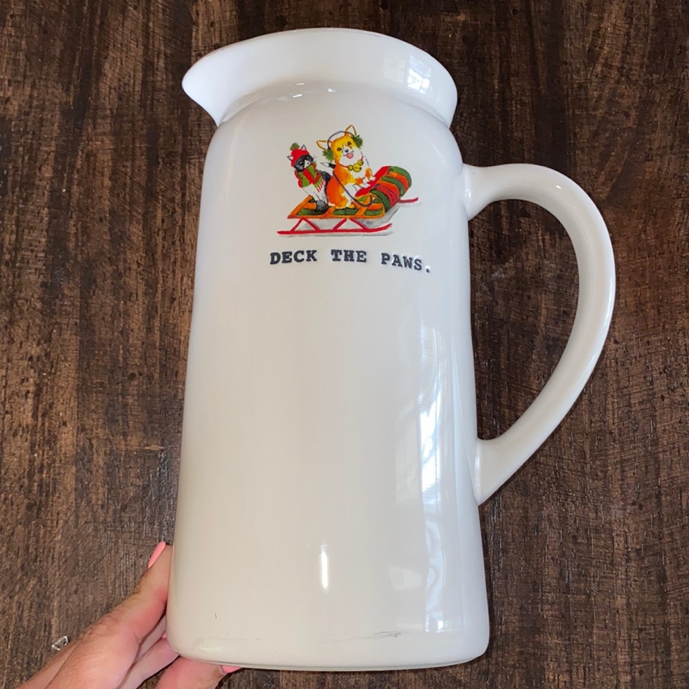 Rae Dunn “Deck The Paws” Christmas Pitcher